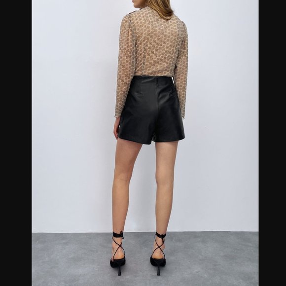 ZARA FLOWER PRINT CHIFFON BOW TIE NECK LONG SLEEVE BLOUSE - Picture 5 of 7